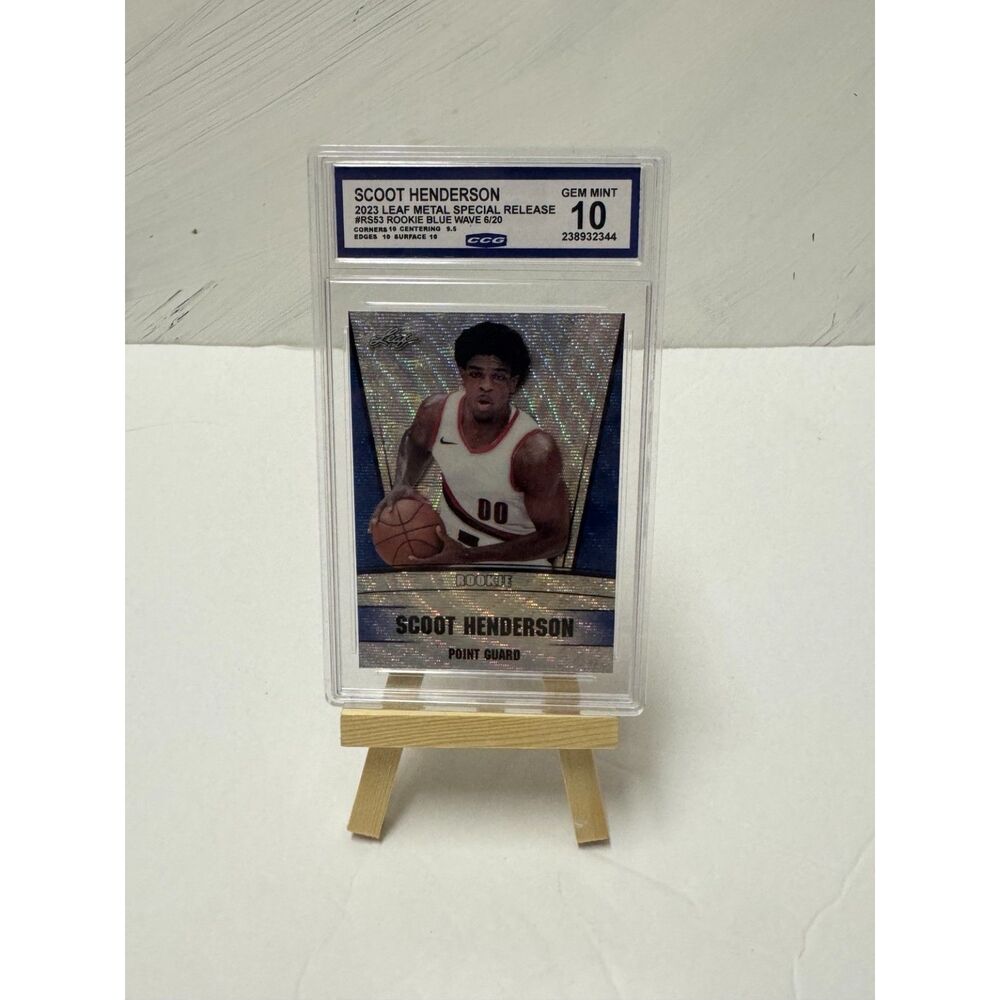 Scoot Henderson 2023 Leaf Metal Blue Wave /20 Rookie CCG 10 Gem Mint RS-53